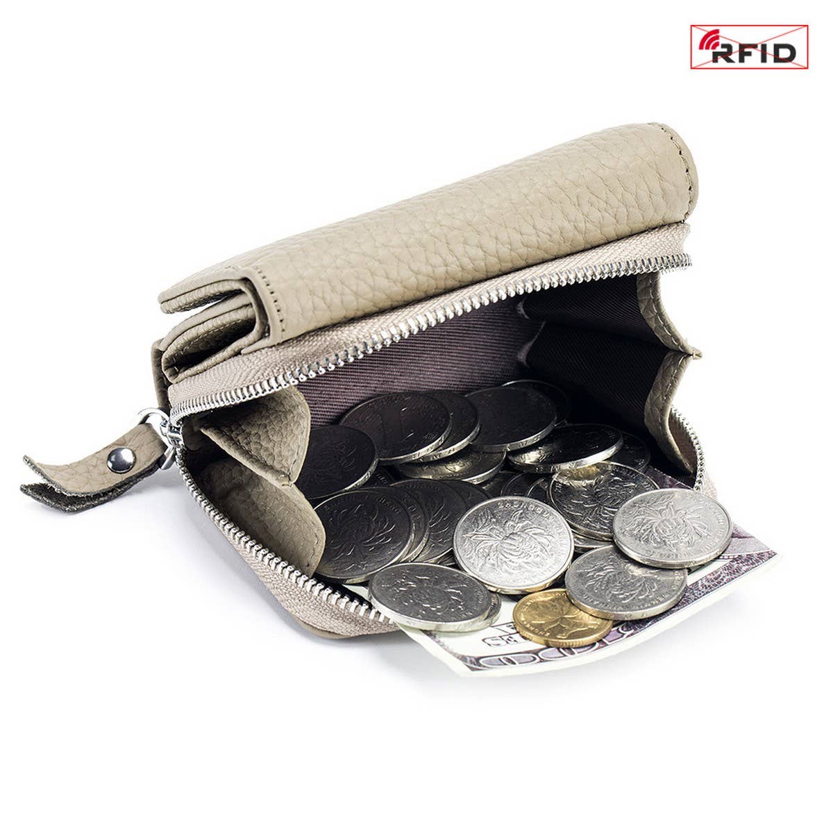 TRIFOLD MINI LARGE CAPACITY LEATHER WALLET_CWAB3703