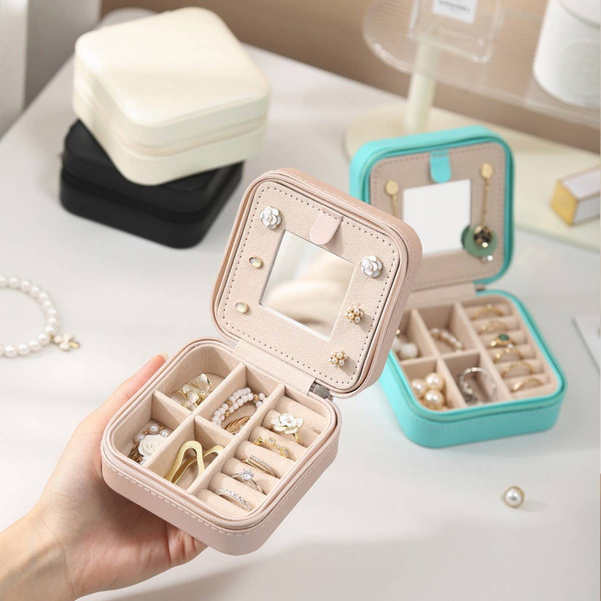 PORTABLE MIRROR JEWELRY STORAGE BOX_CWAJE1547