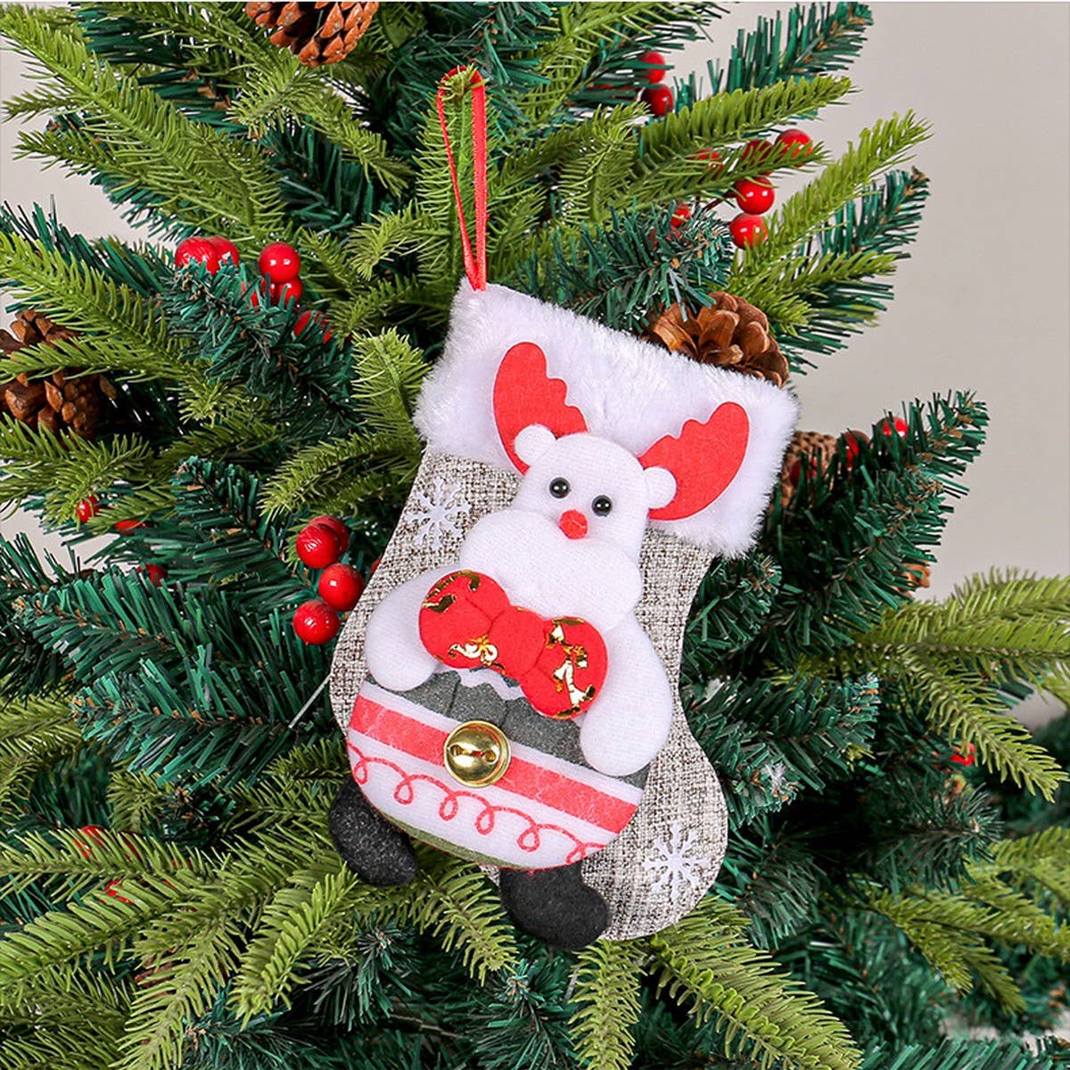 CHRISTMAS CARTOON PLUSH DOLL SOCKS CANDY GIFT BAG