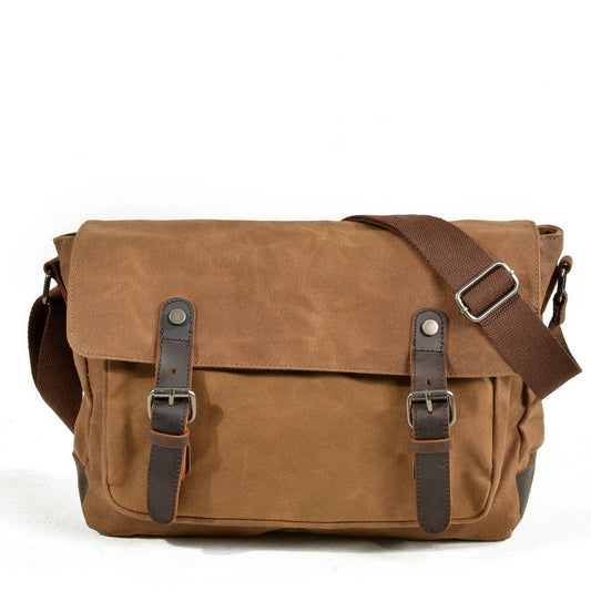 Men's Waterproof Waxed Canvas Satchel Bag_CWAB5560