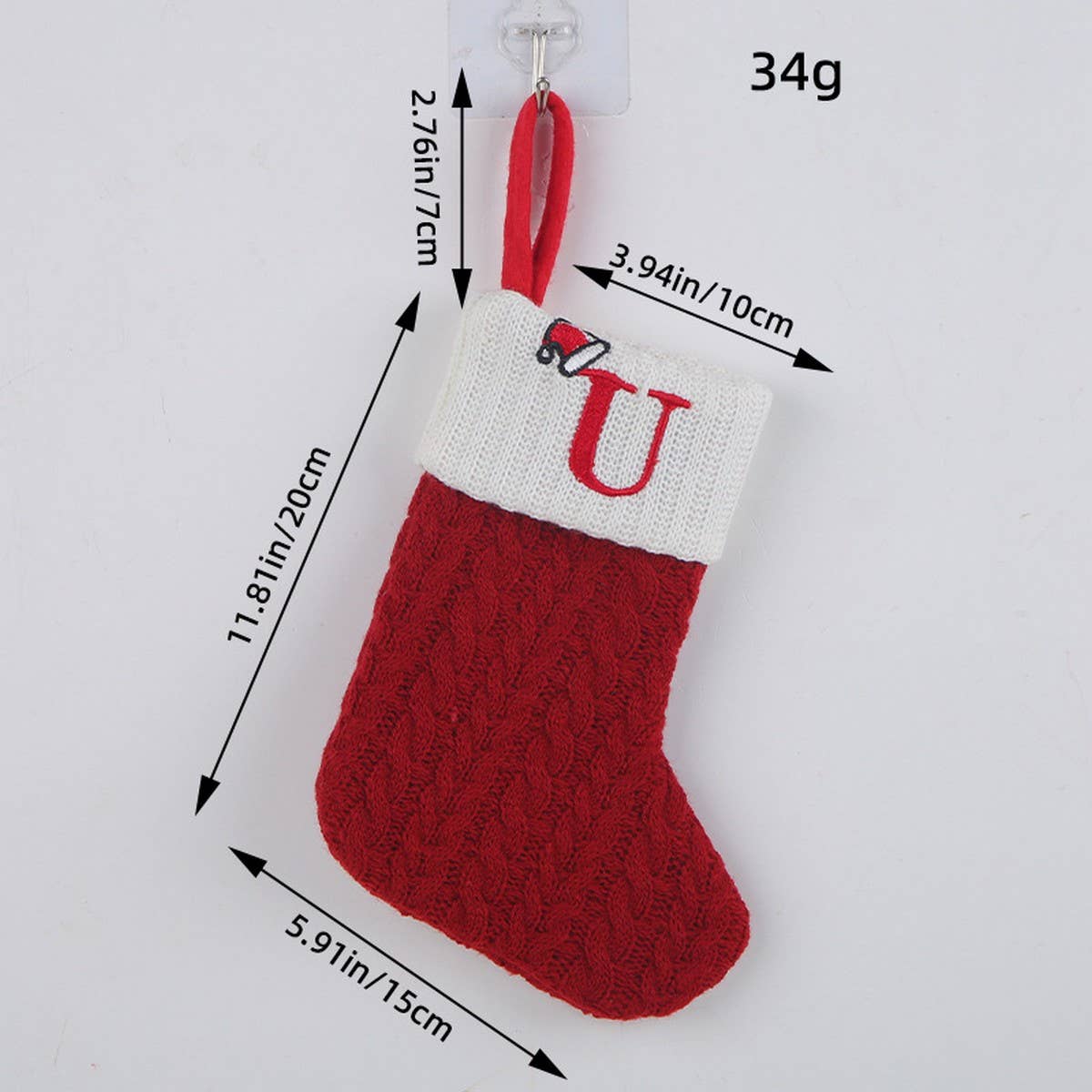 CLASSIC RED LETTER WOOL KNITTED CHRISTMAS SOCKS