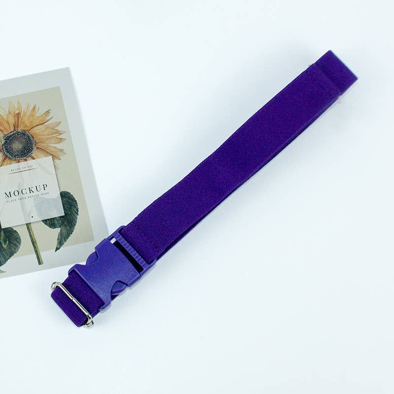 BUCKLE ADJUSTABLE SOLID COLOR BRAIDED BELT_CWABE0682