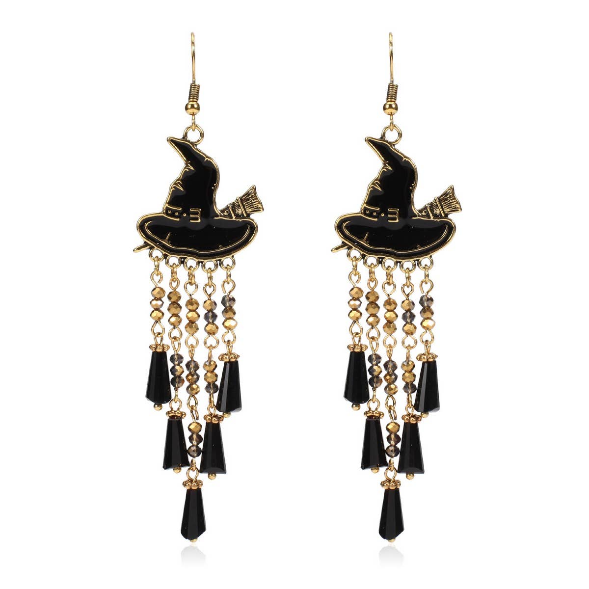 CWMM10460_HALLOWEEN PUMPKIN GHOST SKULL SPIDERWEB EARRINGS