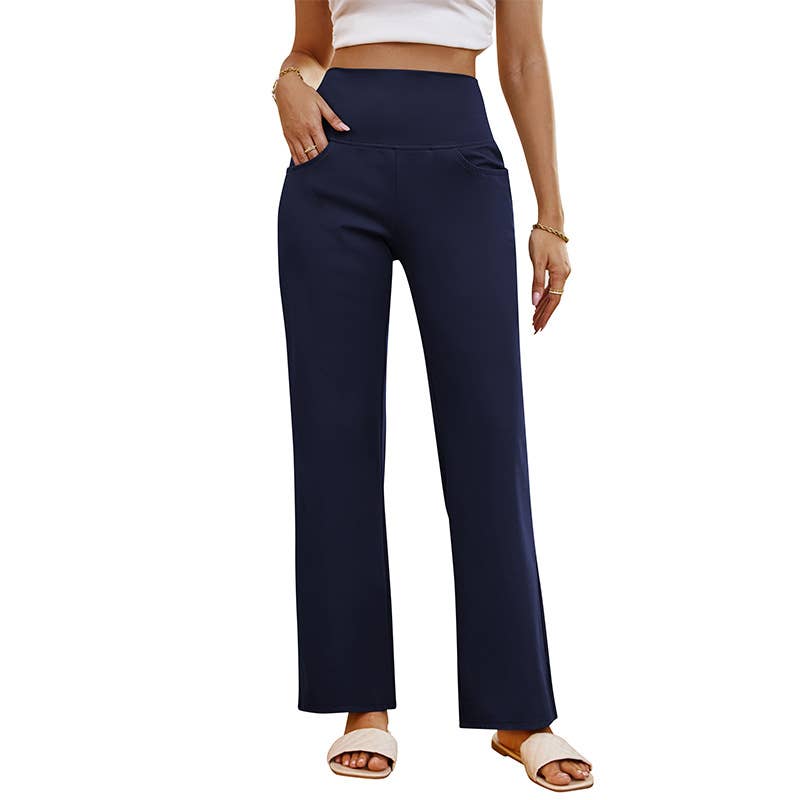 High-waist straight leg athleisure yoga pants