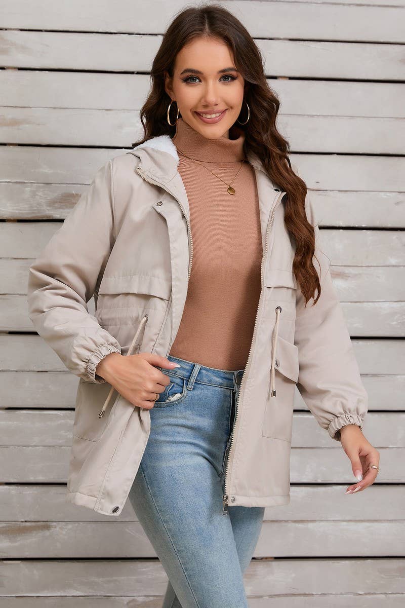 CWOCO0954_SOLID FURRY LINED HOODED ZIP-UP JACKET