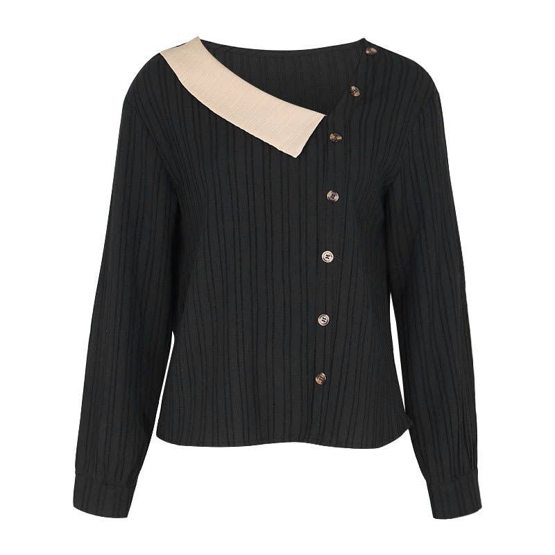 SPLICED V-NECK SINGLE BREASTED KNITWEAR