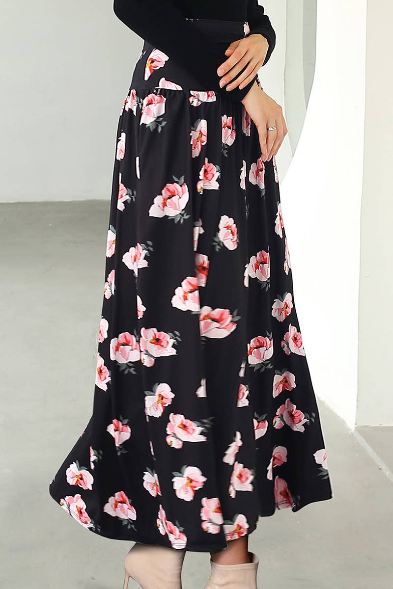 CWBLS129_High Waist Maxi Skirts for Women Long Length Skirts
