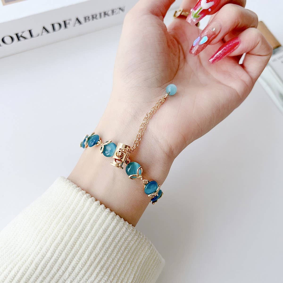 APPLE WATCH 9 CAT'S EYE METAL BRACELET STRAP_CWWW0064