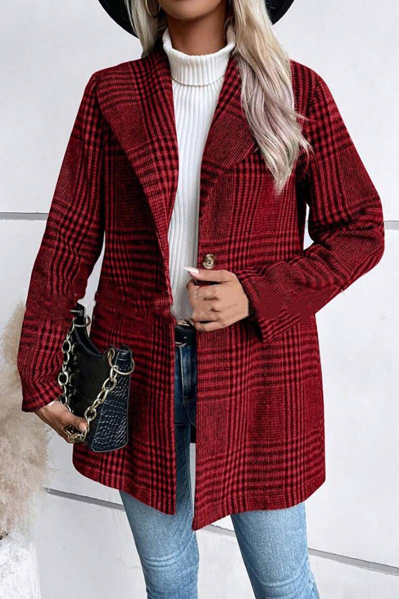 CWOCO0263_AUTUMN-WINTER FASHION LAPEL WOOL PLAID COAT