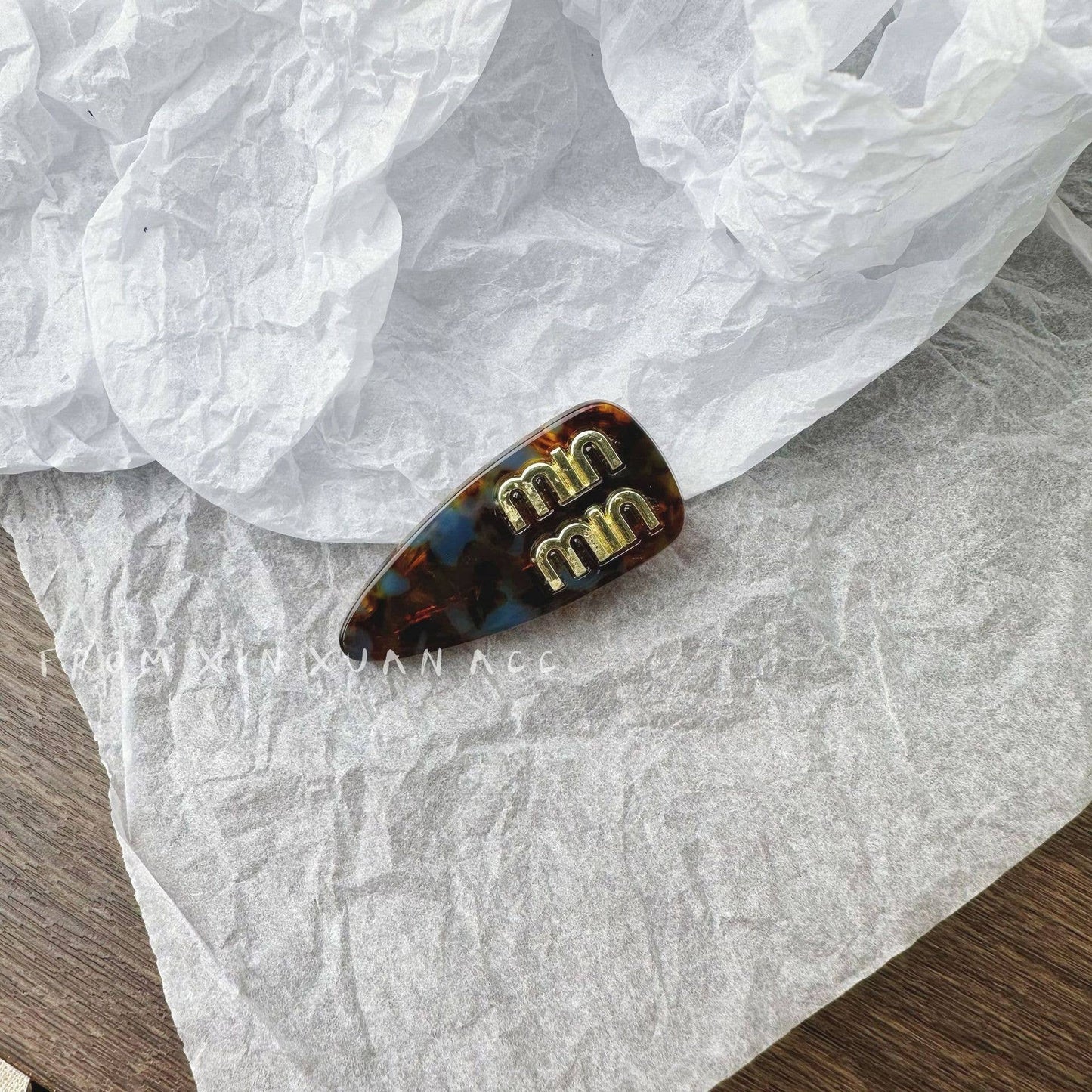 Acetate min letter hairpin Forehead side fringe clip