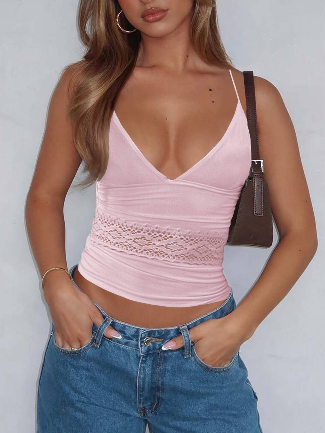 Sexy Spice Y2K style lace halter halter top