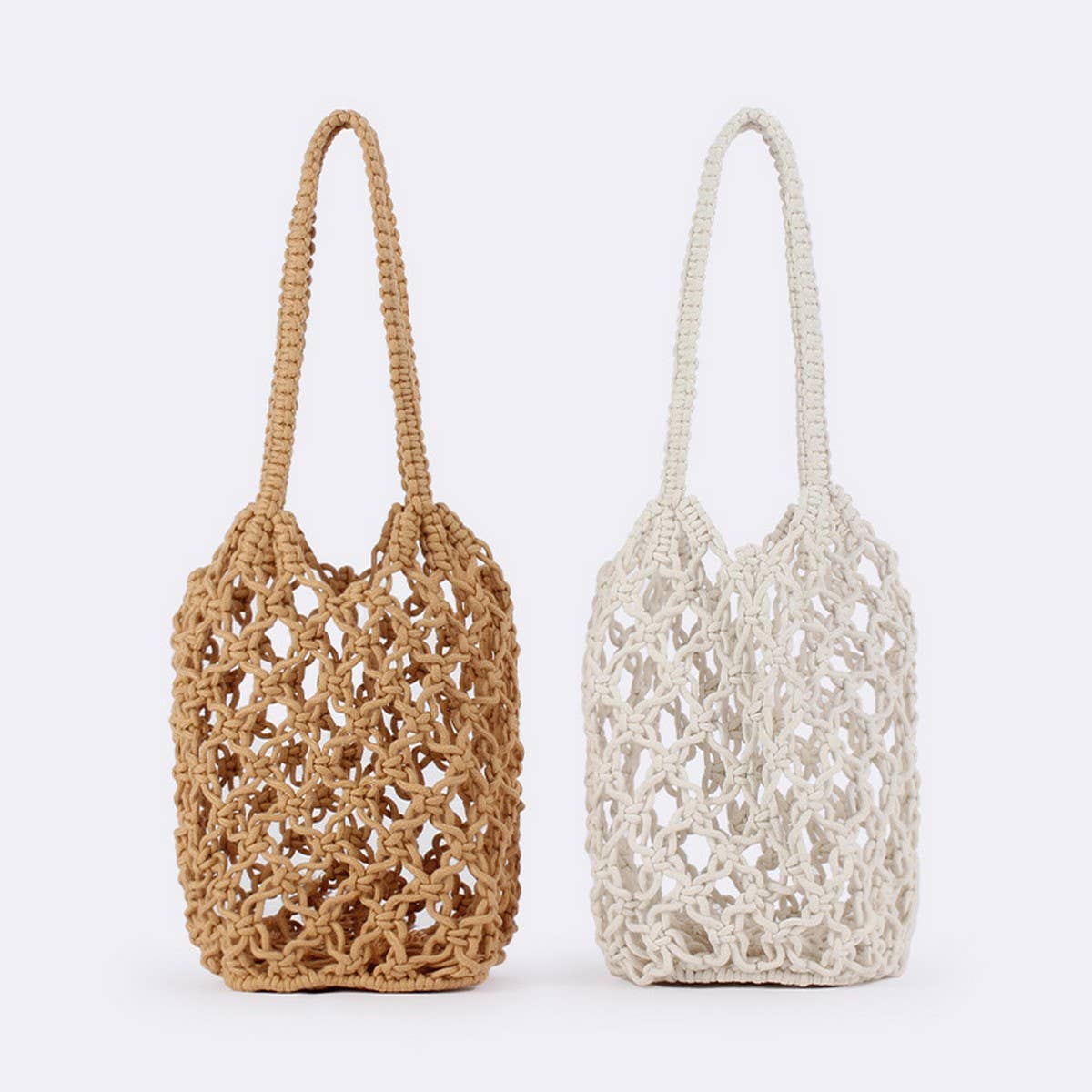 HOLLOW SOLID COLOR SIMPLE SHOULDER WOVEN BAG_CWAB4682