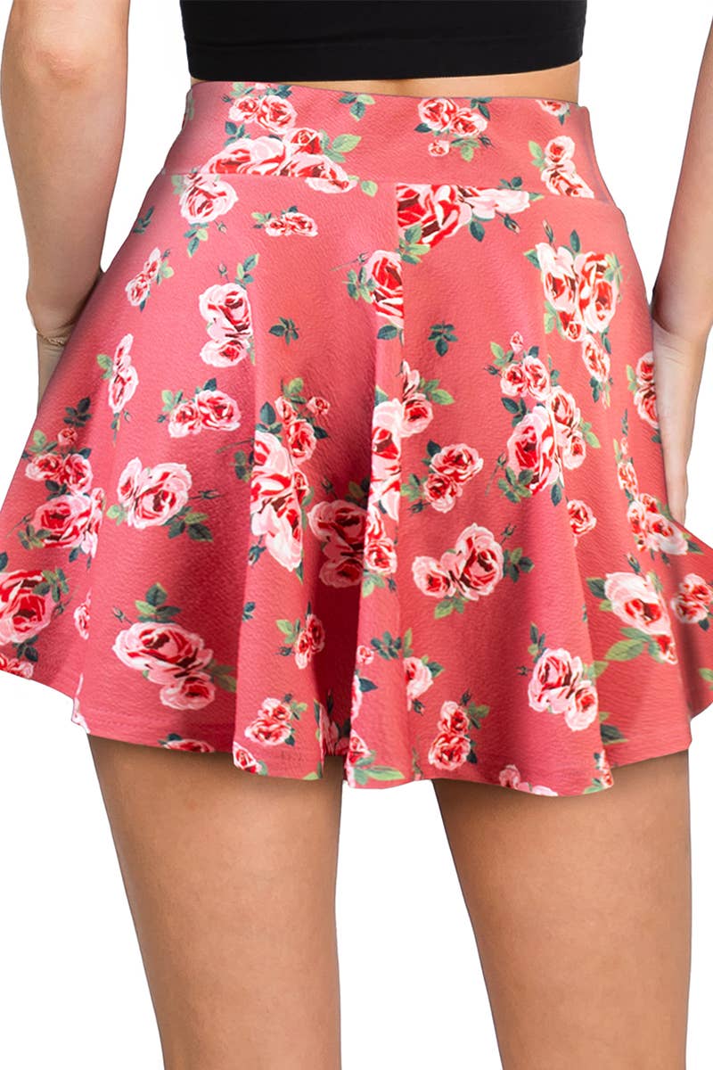 CWBSS105_High Waisted Skirt Mini A-Line Flared Skater Skirt