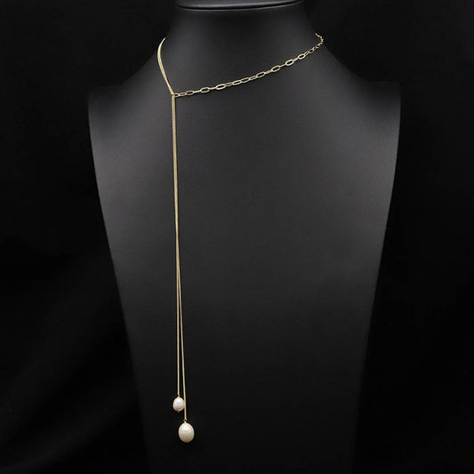 PERSONALIZED HIGH-END LONG PEARL NECKLACE_CWAJE3903