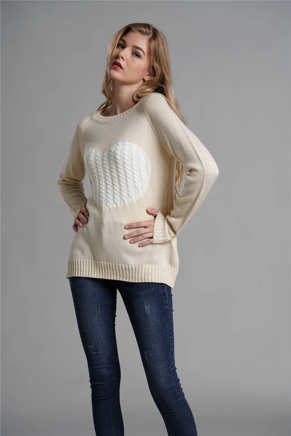 VALENTINE'S DAY PULLOVER CREW-NECK LOVE SWEATER