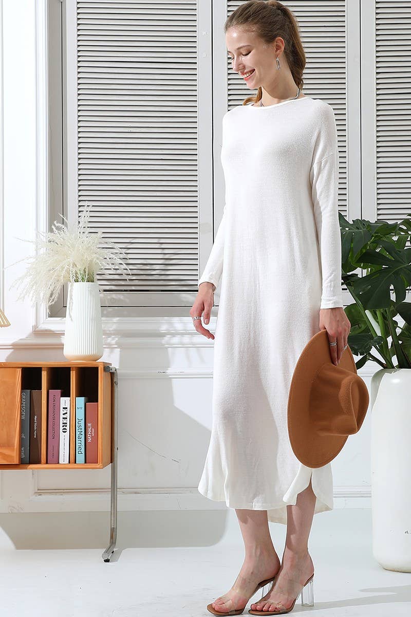 CWDMD823-P_SOFT AND WARM R NECK SWEATER KNIT TUNIC DRESS