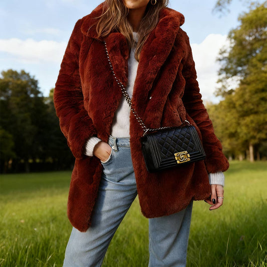 Fluffy, Warm, Elegant, Casual And Loose Coat