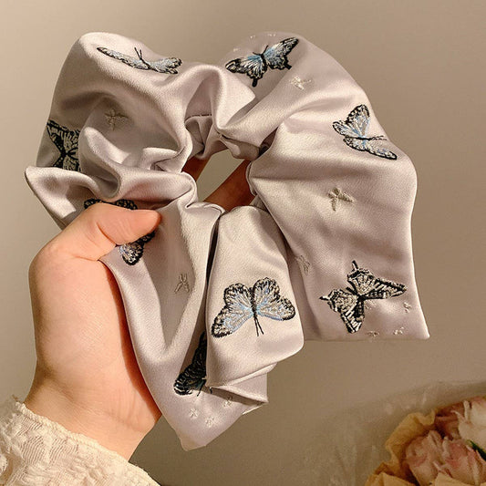 SATIN HEAVY EMBROIDERY BUTTERFLY HAIR ACCESSORY