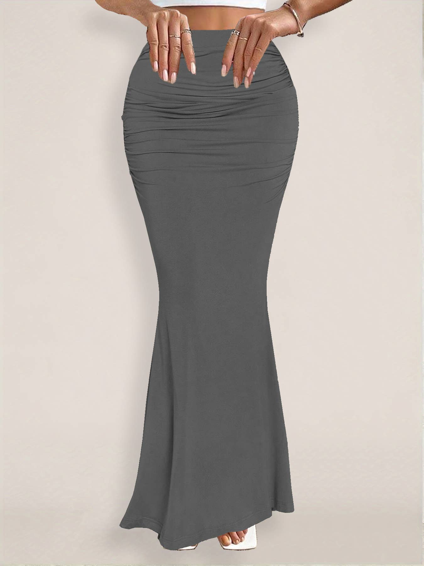 Sexy slim-fit bag hip pleated skirt long skirt