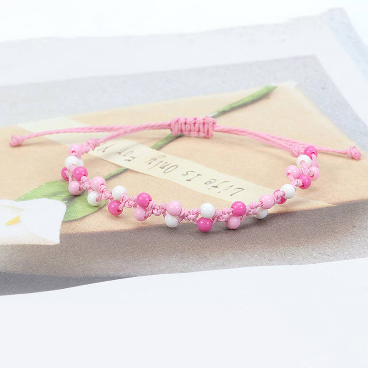 MACARON COLORED BEAD WOVEN BRACELET