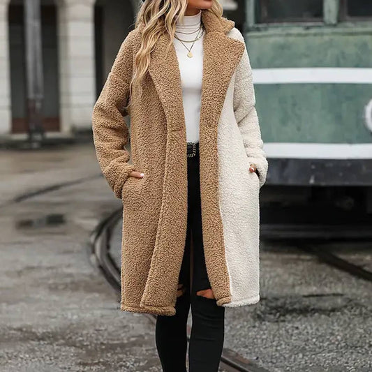 Long sleeve suit collar fleece jacket