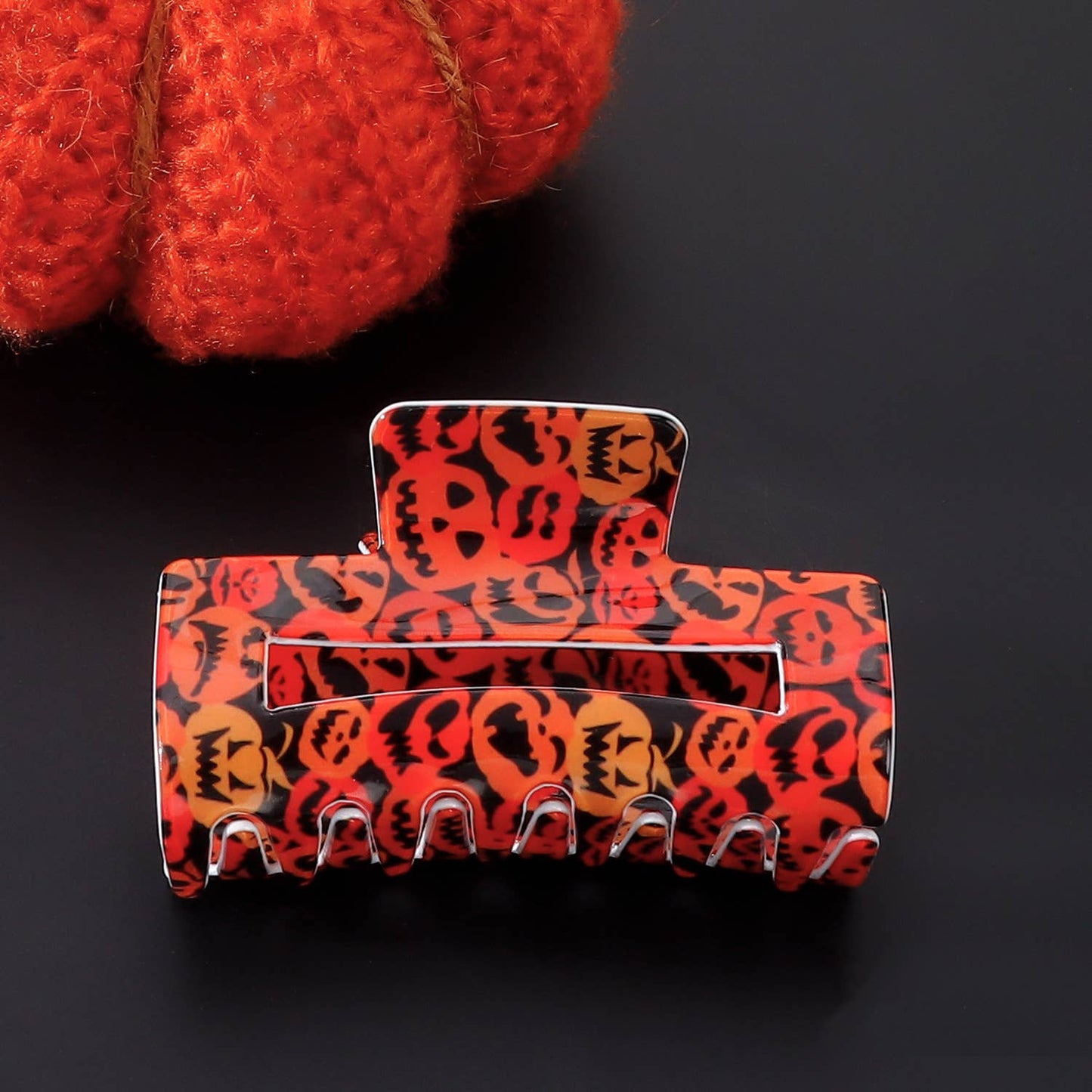 HALLOWEEN PUMPKIN GHOST BAT RECTANGULAR HAIRPIN
