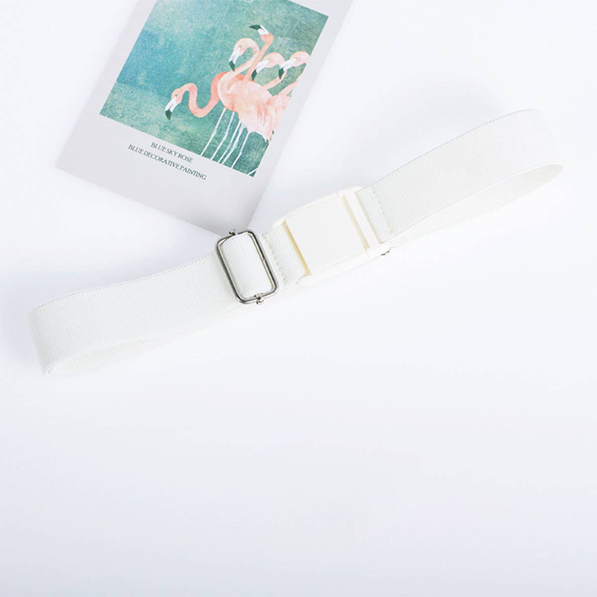 SOLID COLOR PLASTIC BUCKLE ELASTIC BELT_CWABE0681