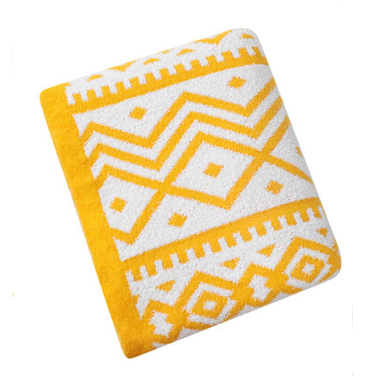 KNITTED SOFT AND LIGHT GEOMETRIC PATTERN BLANKET