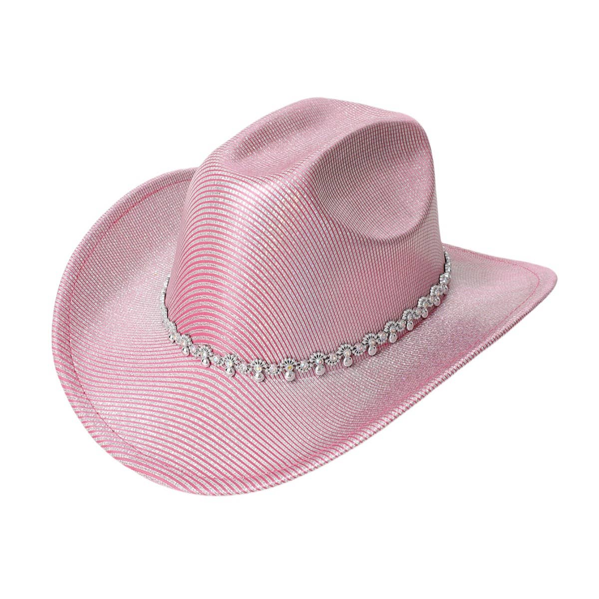 Laser Stripe Western Cowboy Hat with Rhinestones_CWAH3654