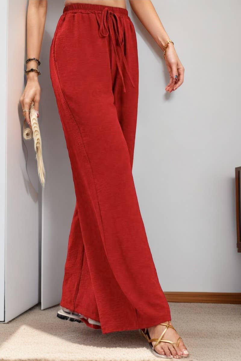 CWBLP1978_CASUAL DRAWSTRING WAIST POCKET RELAXED FIT PANTS