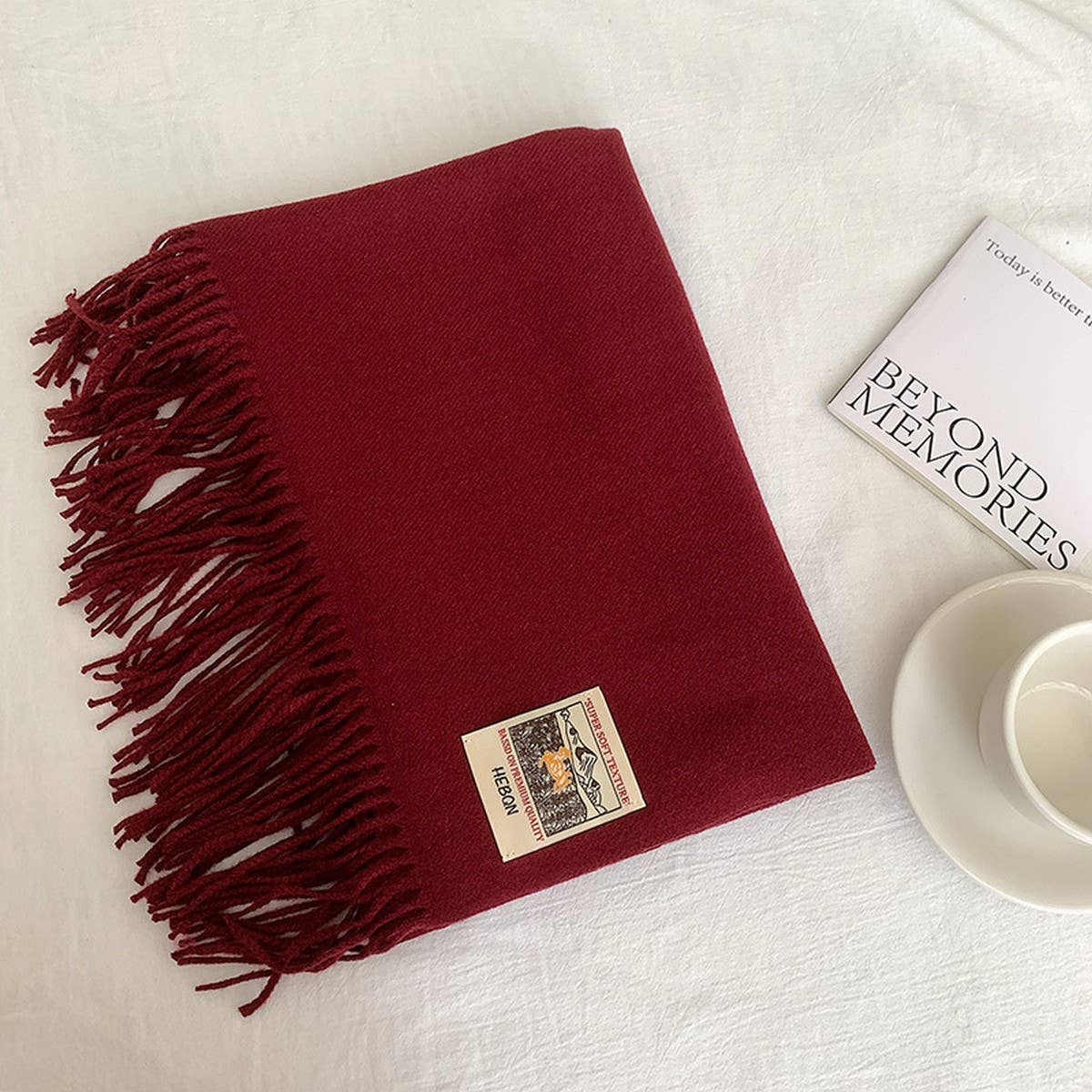 Solid Color Faux Cashmere Scarf -Winter Wrap_CWASC2303