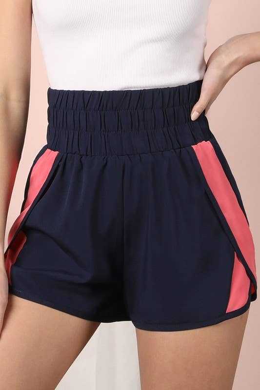CWBSP143_High Waistband Comfy Shorts with Contrast Detail