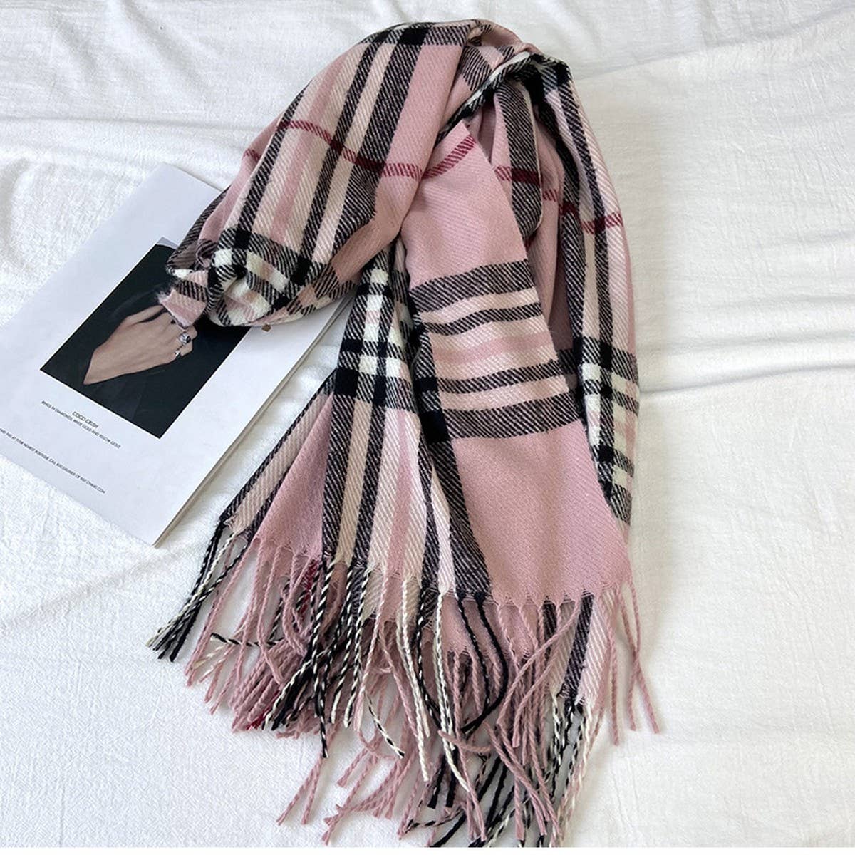 Plaid Scarf ??Warm Fringe Winter Wrap_CWASC1467