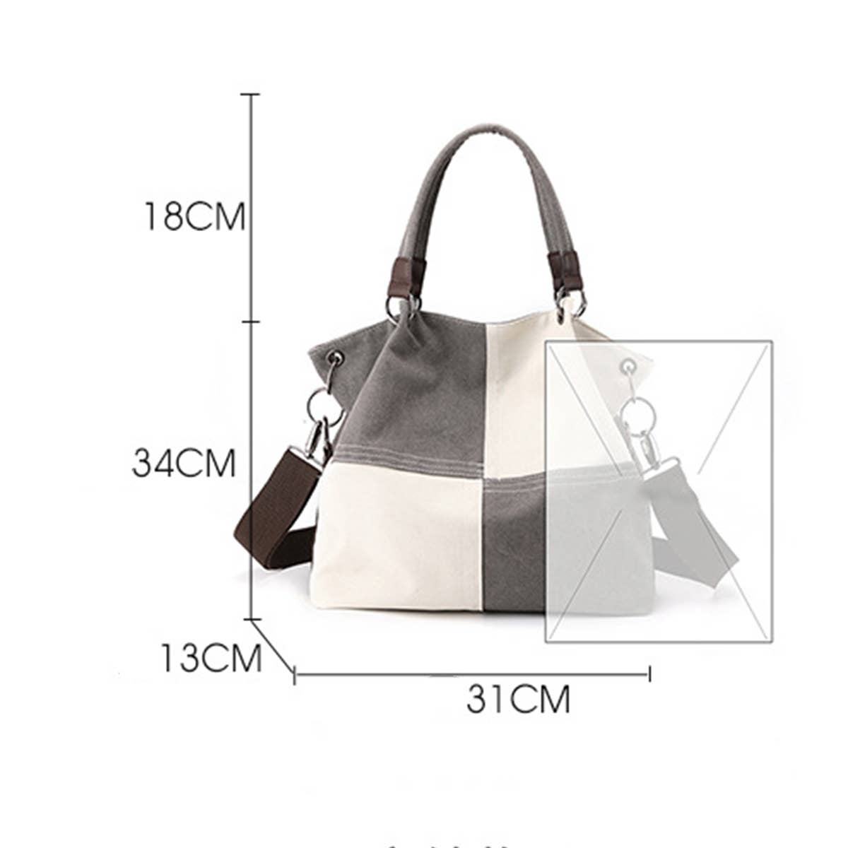 RETRO STITCHING CANVAS TOTE BAG_CWAB1256