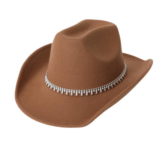Western Cowboy Hat with Diamond Sword Chain_CWAH3633
