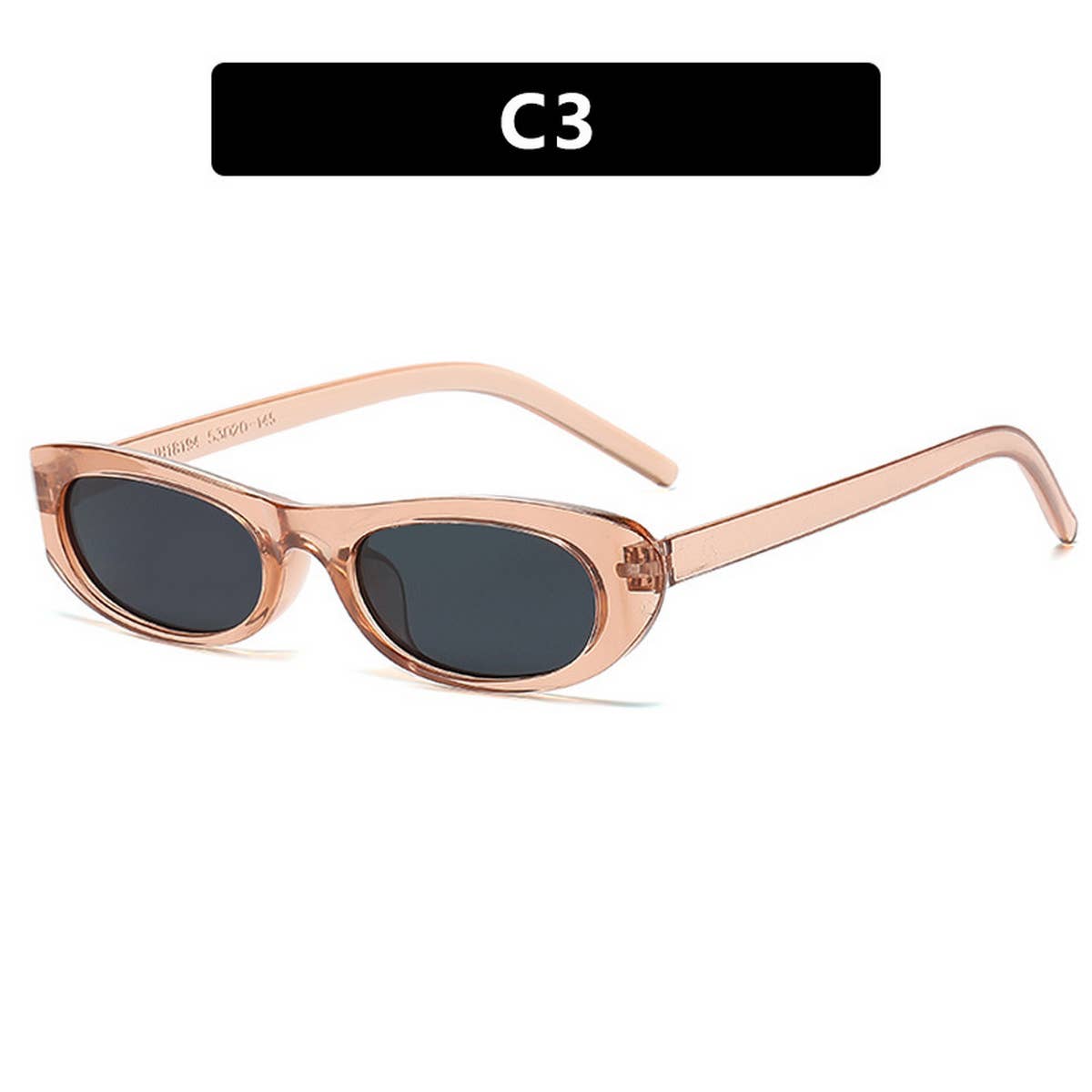 WOMEN NARROW FRAME RETRO OVAL SUNGLASSES