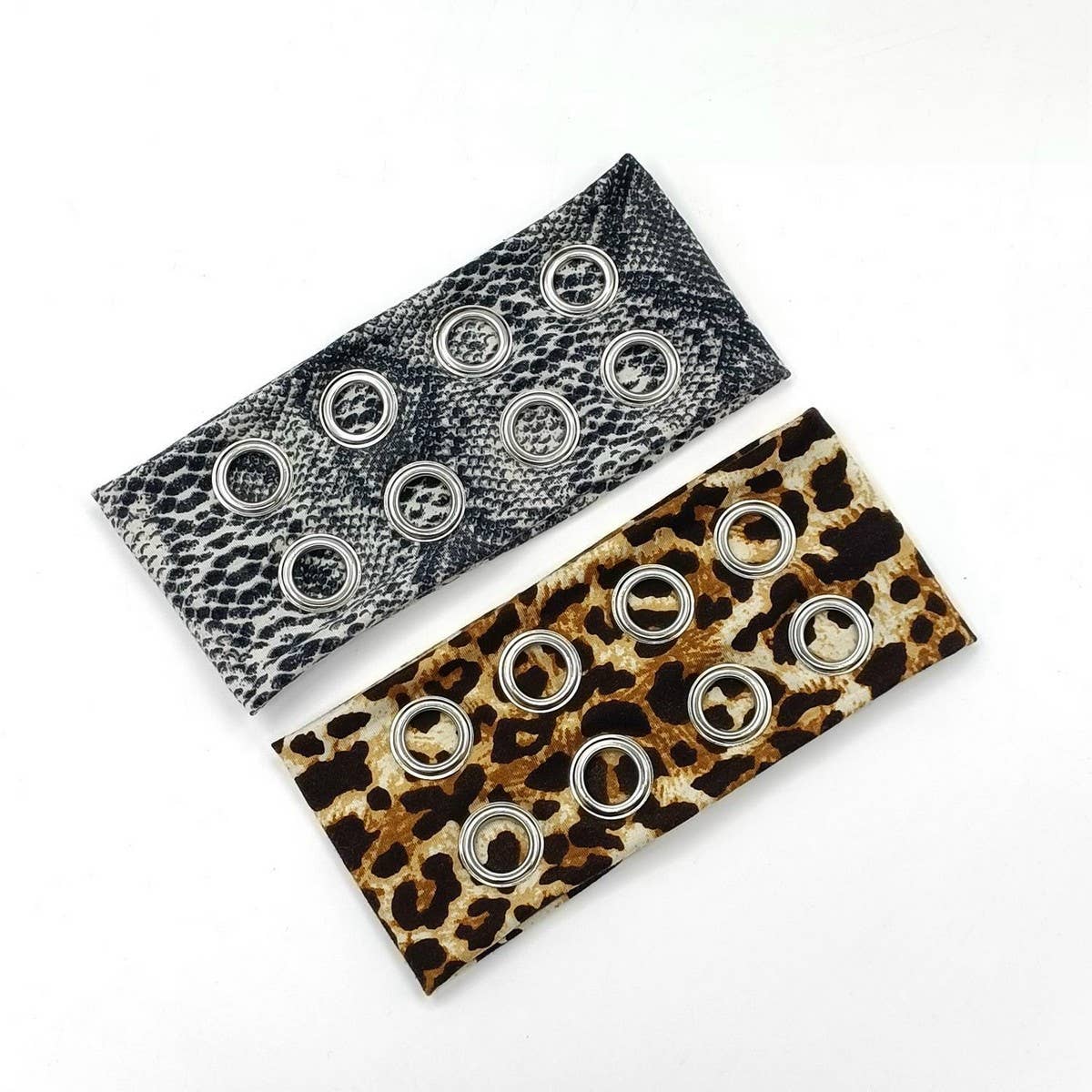 Animal Print Wide Elastic Headband with Studs_CWAHA6307