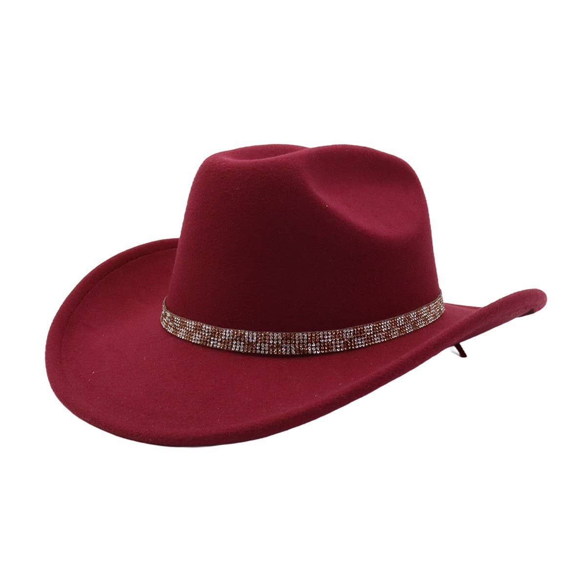 Unisex Ethnic Wool Fedora Cowboy Jazz Hat_CWAH04413