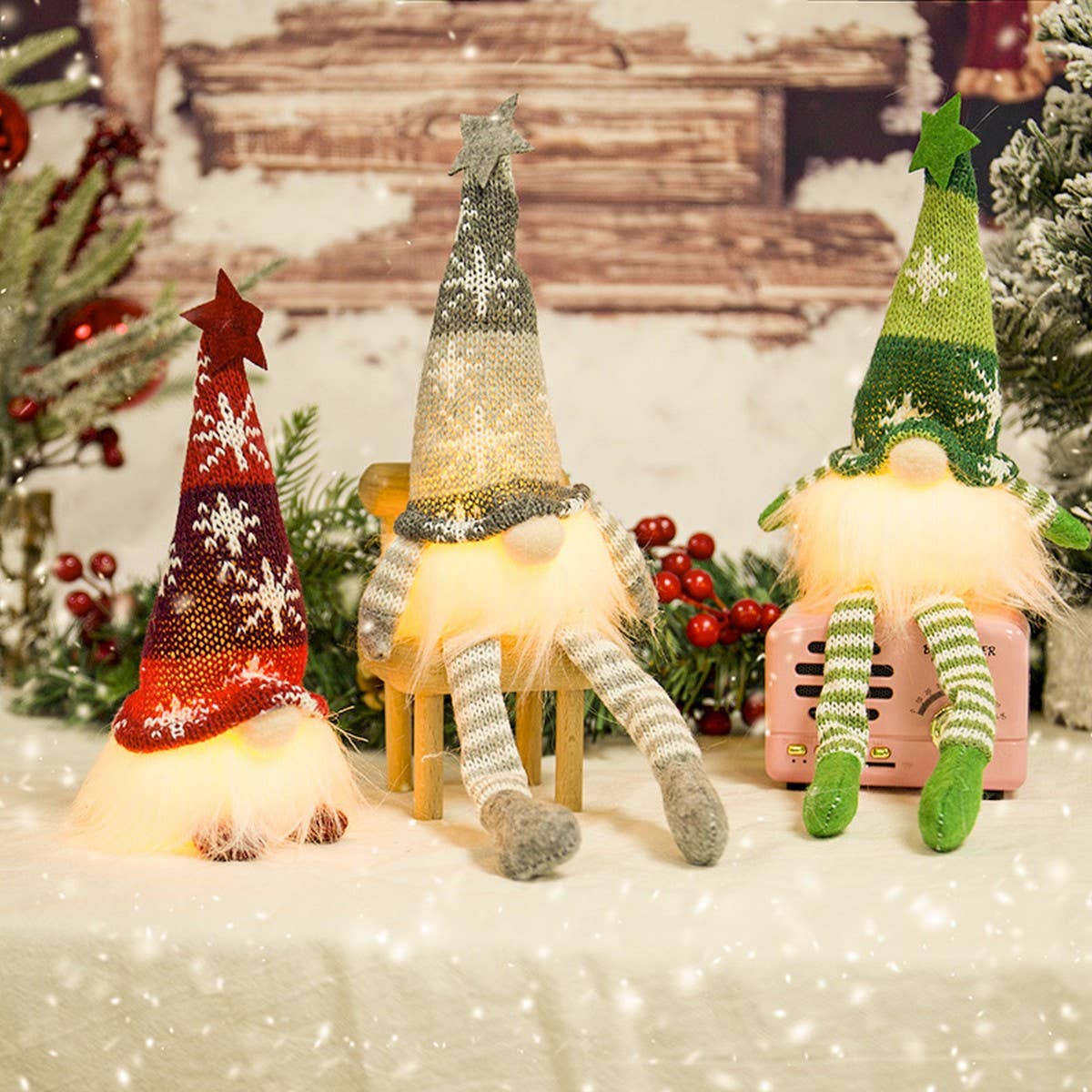 CHRISTMAS FESTIVAL LUMINOUS LIGHTED DOLL ORNAMENTS