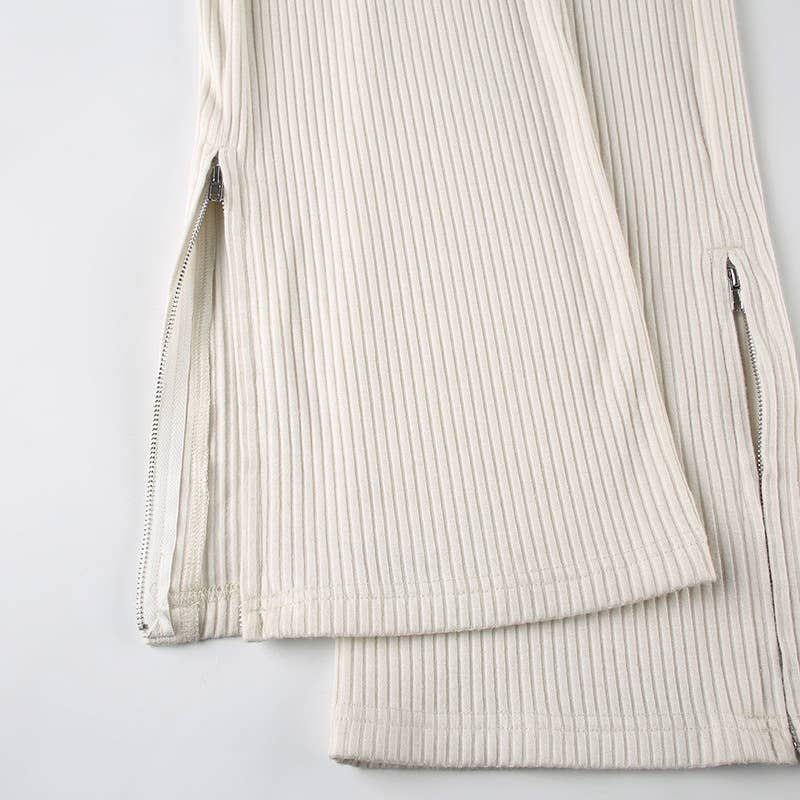 LAPEL PIT STRIP SWEATSHIRT PANTS TWO-PIECE SET