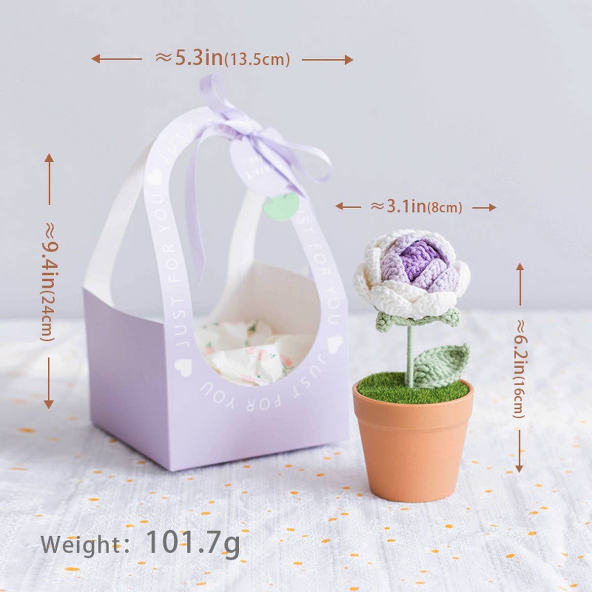 CWMM9272_HANDMADE CROCHETED BOUQUET GIFT SUNFLOWER POT