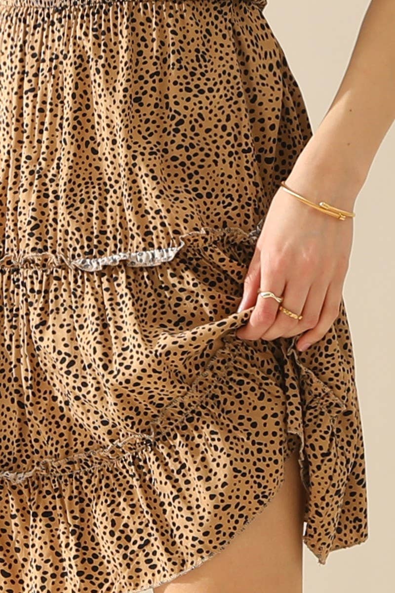 CWDSD1392-B_LEOPARD TIGHTEN WAIST SLEEVELESS MINI DRESS