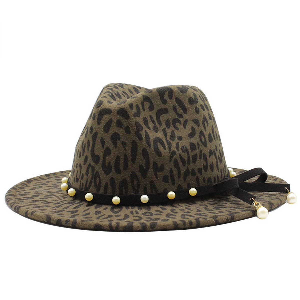 LEOPARD PRINT JAZZ HAT WOOLEN HAT WIDE BRIM HAT_CWAH2610