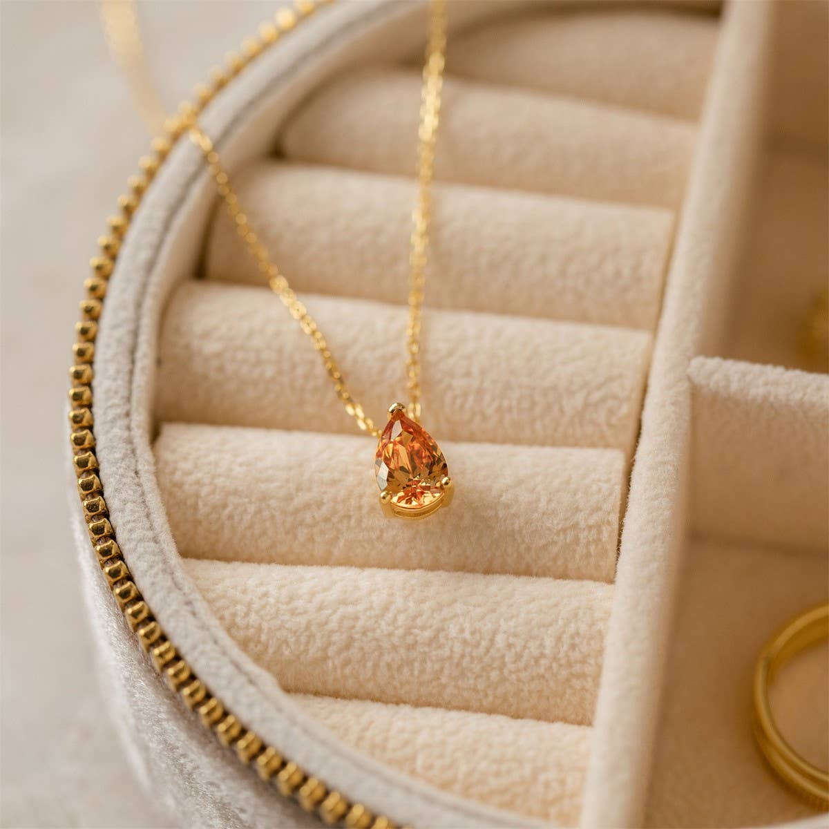 Teardrop Zircon December Birthstone Necklace
