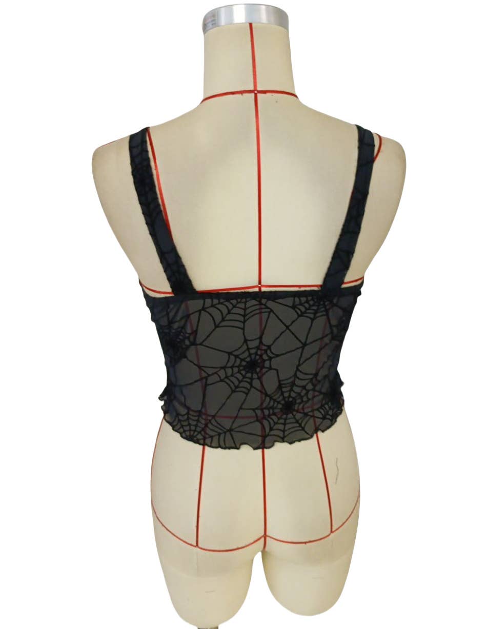 Spider web mesh see-through sleeveless vest
