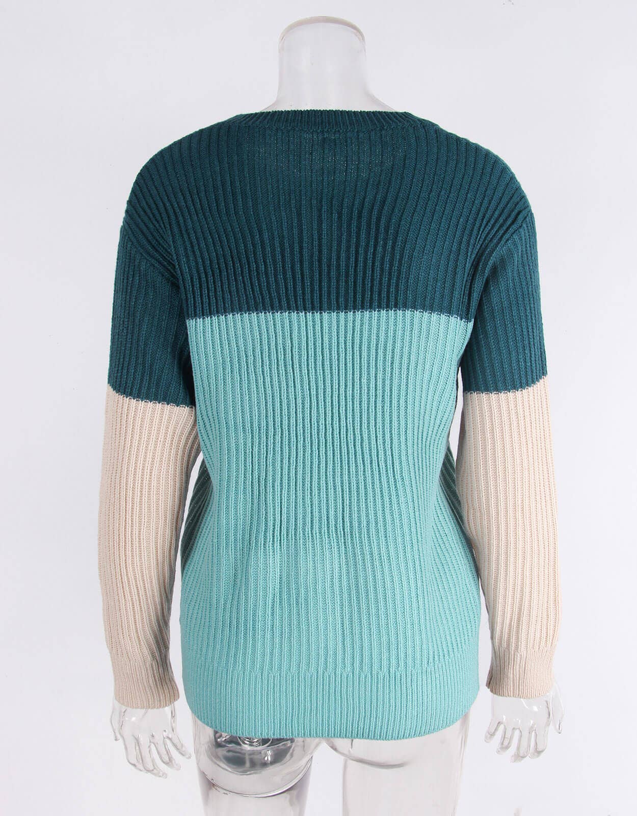 TEMPERAMENT LOOSE PATCHWORK LONG SLEEVE KNITWEAR