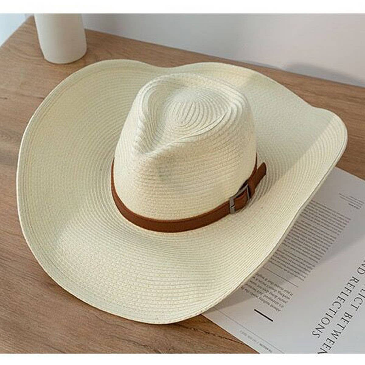Wide Brim Straw Hat Summer Sun Protection_CWAH1158