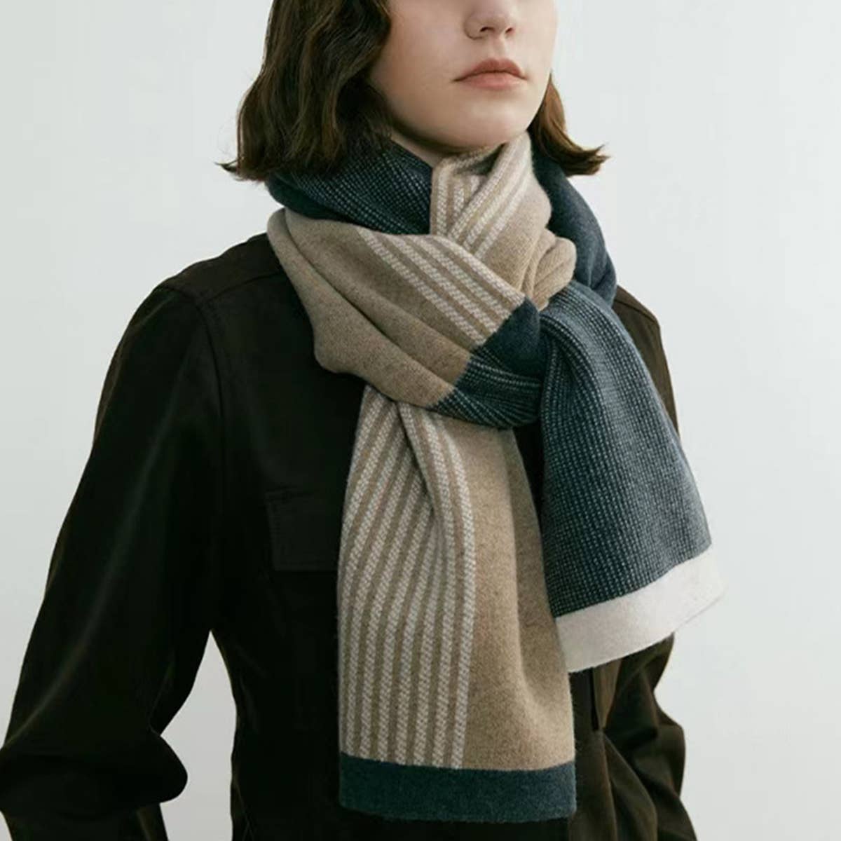 Knit Scarf - Unisex Elegant Winter Couples Wrap