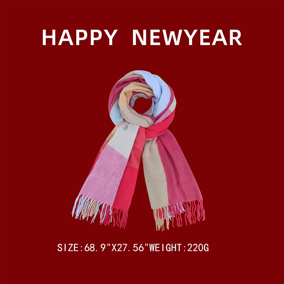 2024 NEW RED THICK WARM HIGH-END SCARF_CWASC1109