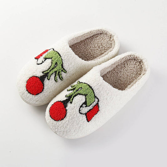 HOME LEISURE CHRISTMAS NON-SLIP WARM SLIPPERS